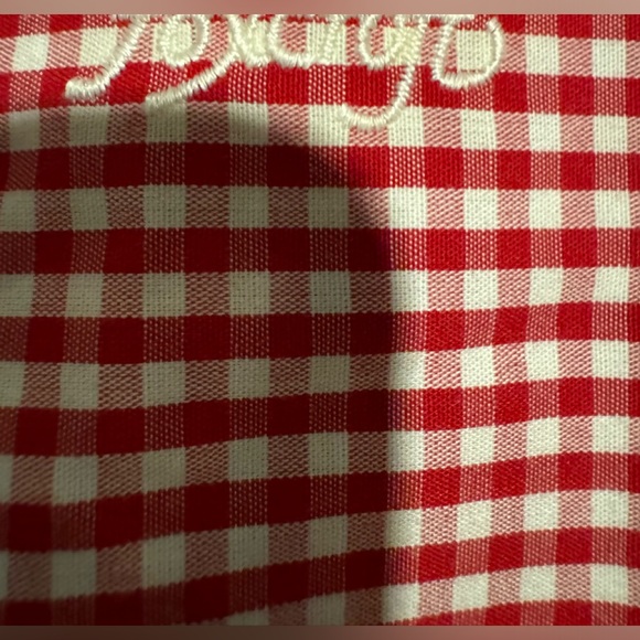 FOXCROFT women’s wrinkle free dress shirt size 14 red and white checkered - Picture 4 of 7